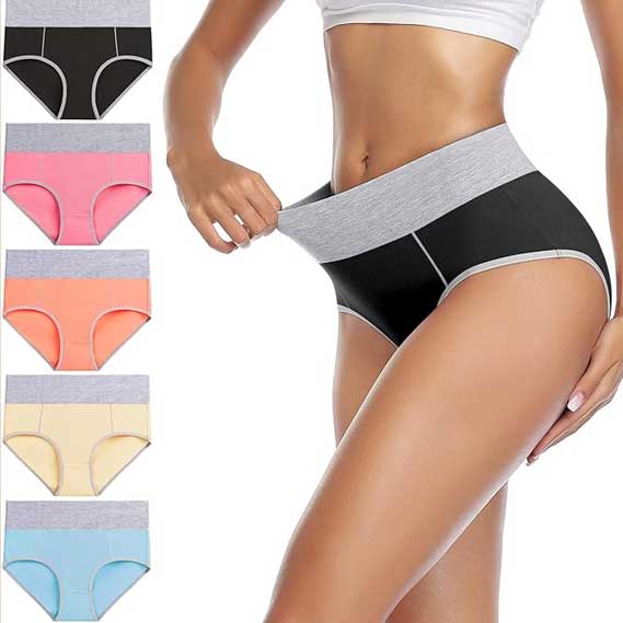 wirarpa Women’s High-Waisted Cotton Briefs